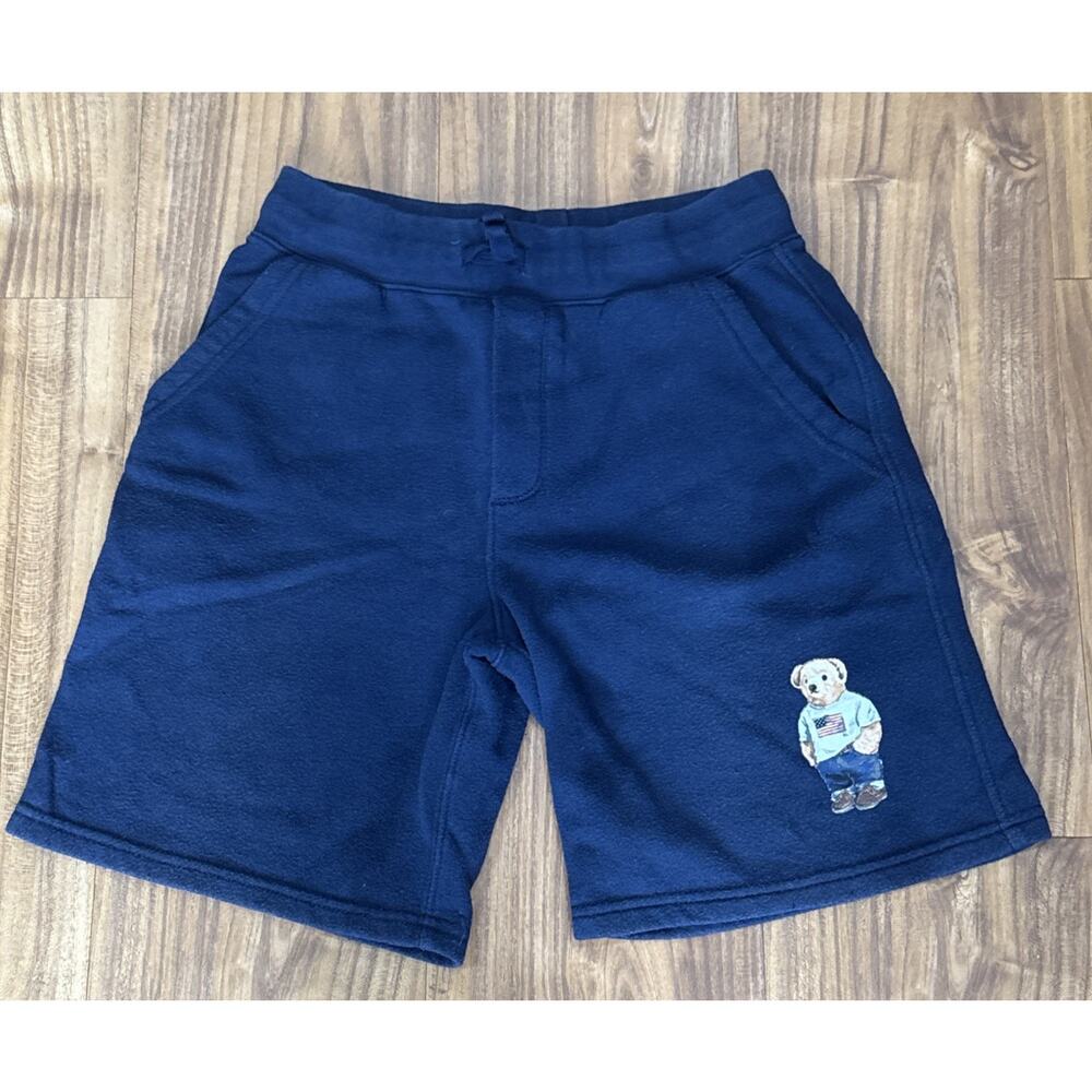Polo Ralph Lauren‎ Boys Blue Fleece Polo Bear Shorts Size M (10-12)